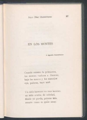 En los montes : A Augustin Usandivaras