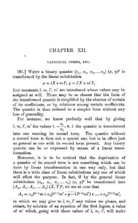 Chapter XII. Canonical Forms, etc.