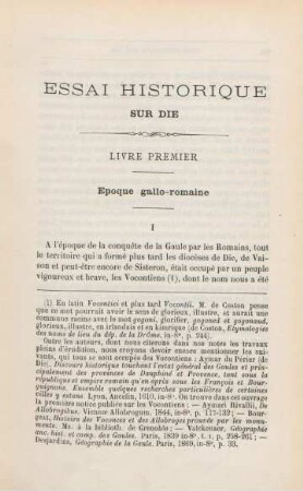 Livre premier. Epoque gallo-romaine