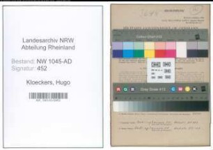 Entnazifizierung Hugo Kloeckers , geb. 09.08.1907 (Arbeiter)