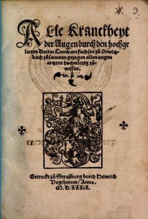 Alle Kranckheyt der Augen