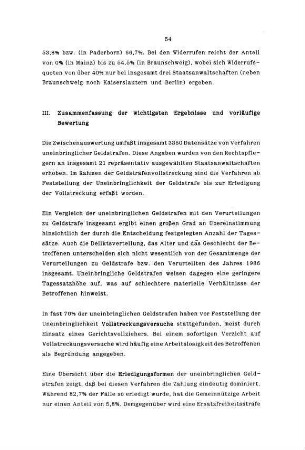 54-56, III. Zusammenfassung der wichtigsten Ergebnisse und vorläufige Bewertung