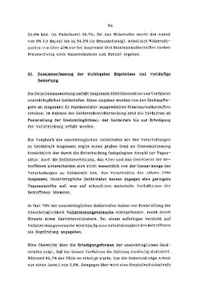 54-56, III. Zusammenfassung der wichtigsten Ergebnisse und vorläufige Bewertung