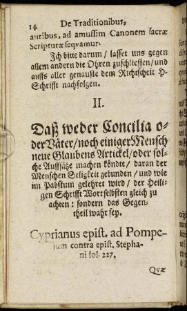 II. De Traditionibus, von den Menschen-Satzungen.