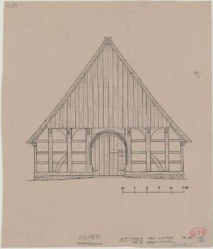 Asemissen (Kreis Lemgo): Hof Nr. 26 Korf. [Haupthaus] Giebelansicht