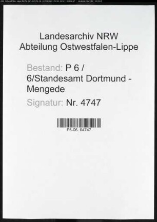 Sterberegister Standesamt Dortmund-Mengede (XIII)