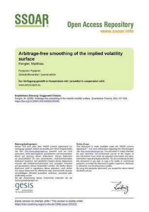 Arbitrage-free smoothing of the implied volatility surface