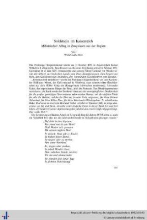 Soldatsein im Kaiserreich. Militärischer Alltag in Zeugnissen aus der Region.