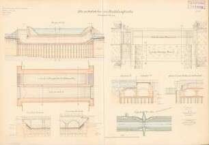 Dortmund-Ems-Kanal. Kleuterbach-Düker mit Parallelwegbrücke, Hiddingsel: Lageplan 1:1000, Ansichten, Schnitte 1:100