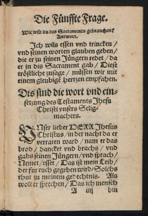 Die Fünffte Frage.