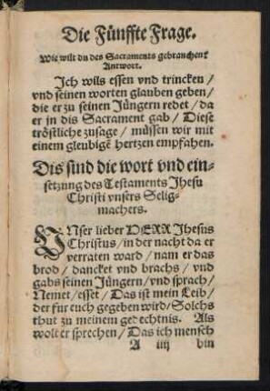 Die Fünffte Frage.