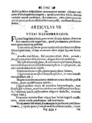 Articvlvs VII. De Vteri Haemorrhagiis.