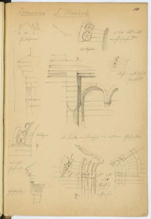 San Michele, Cremona: Details (aus: Skizzen- und Fotoalbum 4)