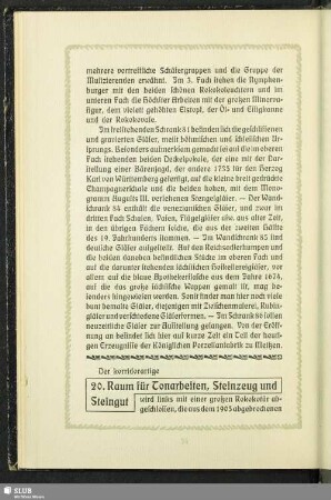 20. Raum für Steinzeug, Steingut, Öfen und Fliesen