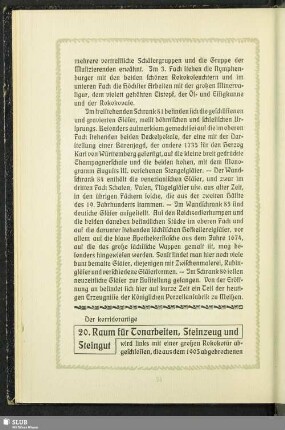 20. Raum für Steinzeug, Steingut, Öfen und Fliesen