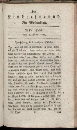 XLIV. Stück den 6. May 1776