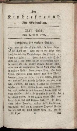 XLIV. Stück den 6. May 1776