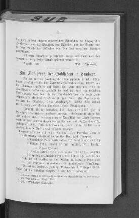 Zur Einführung der Stahlfedern in Hamburg.