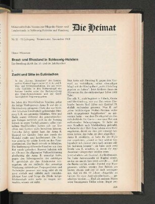 Nr. 11, 75. Jahrgang, Neumünster, November 1968