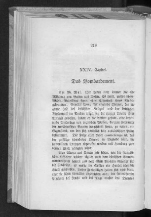 XXIV. Capitel. Das Bombardement.