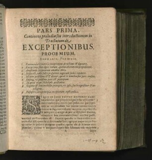 Pars Prima, Continens praeludia seu introductionem ... Prooemium.