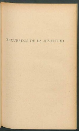 Recuerdos de la juventud