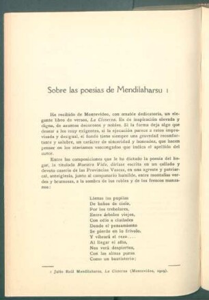 Sobre las poesías de Mendilaharsu