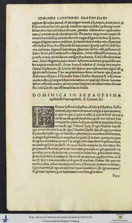 Dominica In Sexagesima