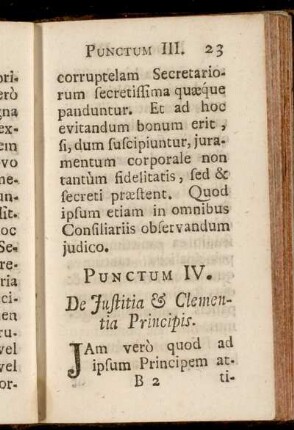 Punctum IV. De Justitia & Clementia Principis.