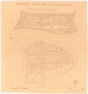 Nord- und Südfriedhof, Düsseldorf: Belegungsplan, Grundriss