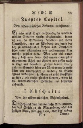 Zweytes Capitel. Von widernatürlichen Geburten insbesondere.