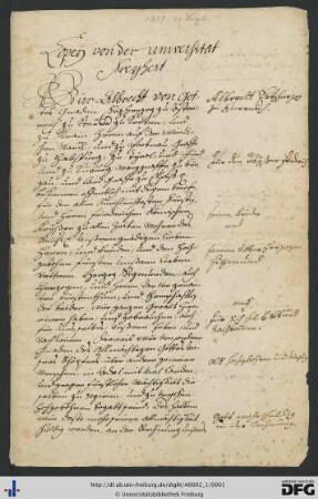 Abschriften der Privilegien der Universität vom 21. September 1457: Gründung
