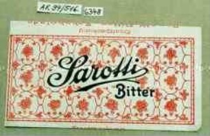 Papierbanderole für Schokoladentafel "Sarotti Bitter"