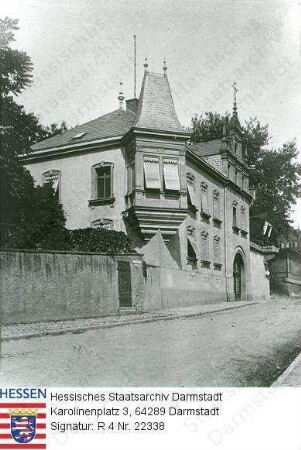 Schönberg an der Bergstraße (Ortsteil von Bensheim), Schönbergerstraße / Haus des Lederfabrikanten Gustav Müller (1865-1919) / Außenansicht