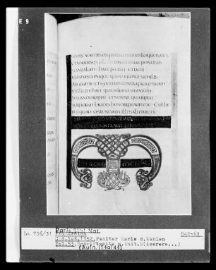 Psalter Karls des Kahlen — Buchseite mit Initiale M, Folio 53