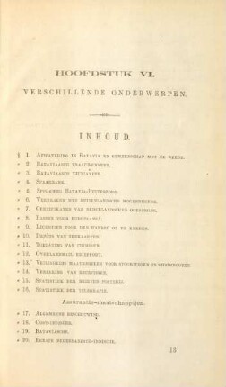 Hoofdstuk VI. Verschillende onderwerpen