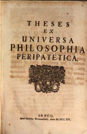 Theses Ex Universa Philosophia Peripatetica