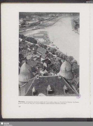 Wertheim. Zusammenfluß von Tauber (links) und Main (rechts), gesehen vom Brgfried des Schlosses