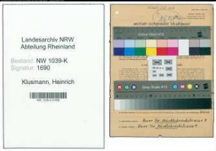 Entnazifizierung Heinrich Klusmann , geb. 11.05.1913 (Artist)