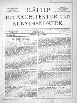 No 1, 1. Januar 1891