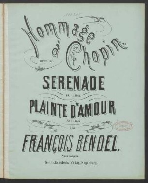 Sérénade : morceau de genre pour le pinao ; op. 111. No. 2