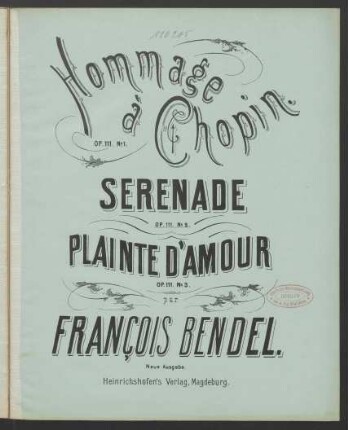 Sérénade : morceau de genre pour le pinao ; op. 111. No. 2
