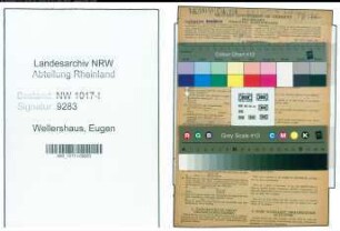 Entnazifizierung Eugen Wellershaus , geb. 25.02.1896 (Vorarbeiter)
