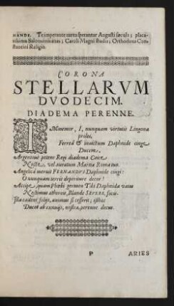 Corona Stellarum Duodecim.