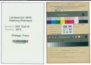 Entnazifizierung Franz Wielage , geb. 17.01.1899 (Lehrer)