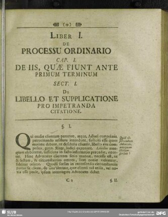 Liber I. De Processu Ordinario