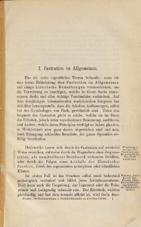 Der Zusammenhang der Geschlechtskrankheiten mit nervösen Leiden und die Castration bei Neurosen