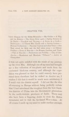 Chapter VIII. Leave Ning-po for the Bohea Mountains - My guides - A flag and its ...