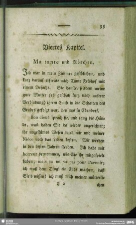 Viertes Kapitel. Ma tante und Röschen
