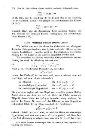 § 282. Confocale Flächen zweiten Grades.